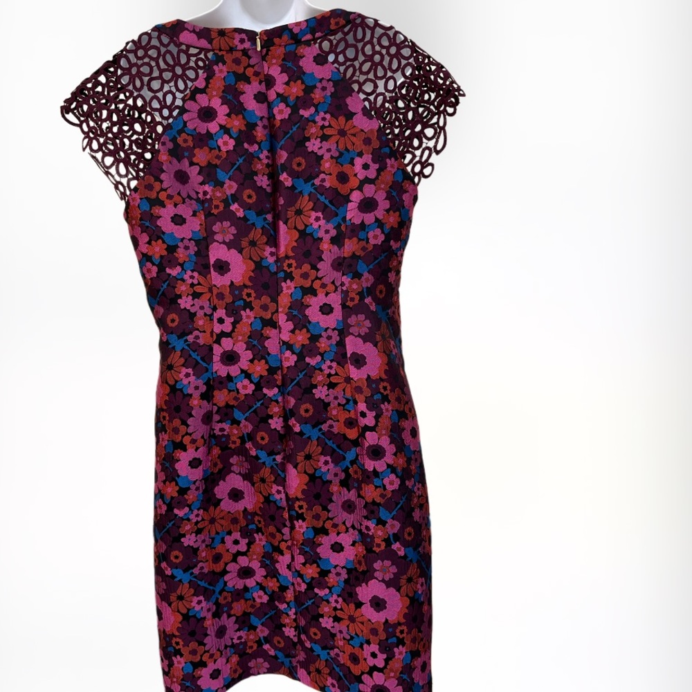 Trina Turk Davis Dress Burgundy Floral Print - Picture 4 of 12